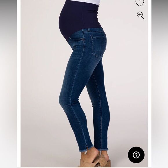 EUC PINKBLUSH MATERNITY SKINNY DISTRESSED JEANS SIZE SMALL - Picture 1 of 10
